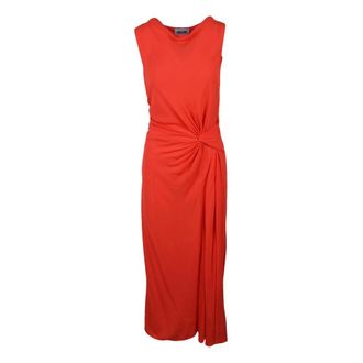 Moschino Abito lungo svasato - Dames - Casual kleedjes - Rood - M - Kleedjes