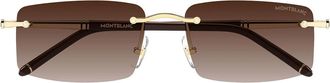 Montblanc Sunglasses Mb0443 S 008 Gold Brown/Brown Men