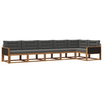 vidaXL Conjunto De Sof&aacute;s De Exterior 6 Pcs Natural Y Antracita Vidaxl
