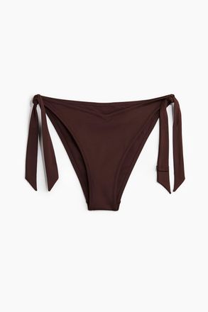 H&M Tie-Tanga Bikinihose - Dunkelbraun
