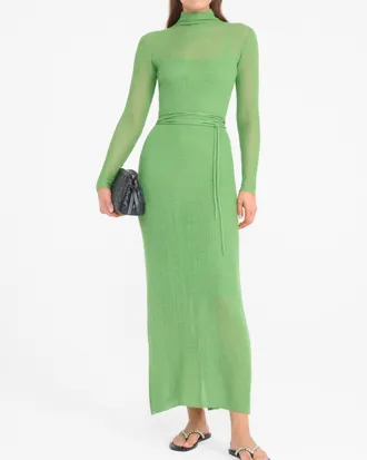 Staud Marianne Midi Dress In Leaf