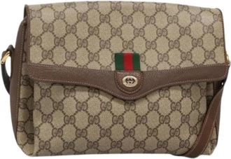 Gucci Pre-owned Leather gucci-bags - Dames - Vintage Schoudertas - Beige - ONE Size - Vintage
