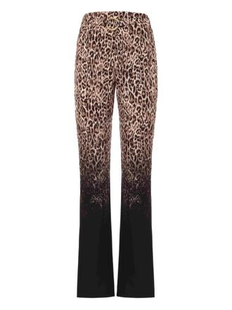 Just Cavalli leopard-print gradient trousers - women - Fabric - 38 - Brown