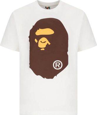 A Bathing Ape Big Ape Head Tee - Heren - T-shirts - Wit - S - Katoen - Tops