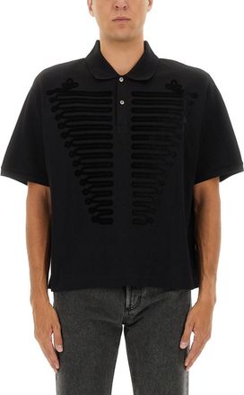 Alexander McQueen Black Shirt Collar Polo
