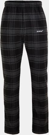 Off-white Mens Off White Plaid Patterned Straight Trousers in Grey/White - Size X-Small