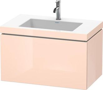 Duravit Lavabo Para Muebles Duravit L-cube C-bonded Con Base, Colgante, 80x48 Cm, 1 Extra&iacute;ble, Sin Rebosadero, 3 Agujeros Para Grifos, Color: Perla De Albaric