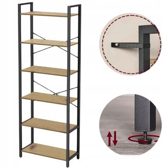 OEM Estanter&iacute;a De Pie Artesanal De Metal Negro Con Estructura De Acero, Armario De Oficina, Estante