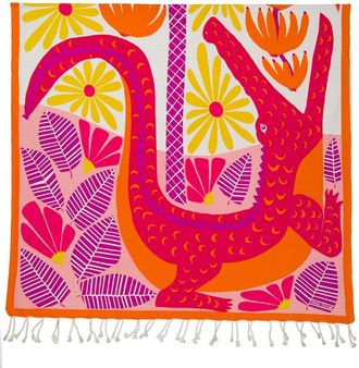 Inou&iuml; Editions Pink Fouta 100 Mangrove Print Towel