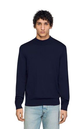 Sandro Wool sweater with a high collar in Midnight Blue at Nordstrom, Size Xx-Large