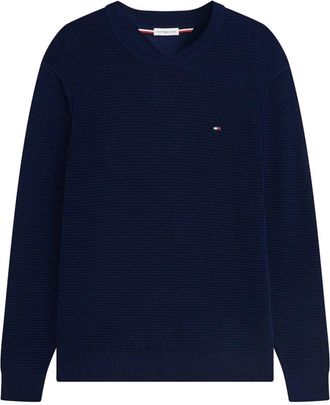 Tommy Hilfiger Seasonal Structure Crew Neck - Heren - Ronde hals truien - Blauw - S - Truien & Vesten
