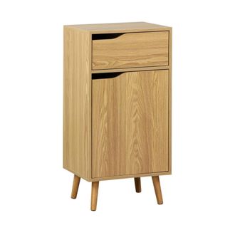 Sweeek Mueble de ba&ntilde;o vintage, 1 caj&oacute;n y 1 puerta, efecto fresno