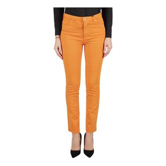 Kiton Slim-fit Trousers, female, Orange, Size: XS Jeans Regular Solid 100% Handmade