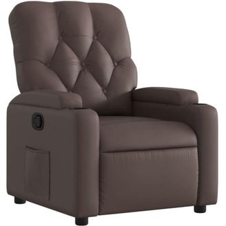 vidaXL Sill&oacute;n Reclinable De Cuero Sint&eacute;tico Marr&oacute;n Vidaxl