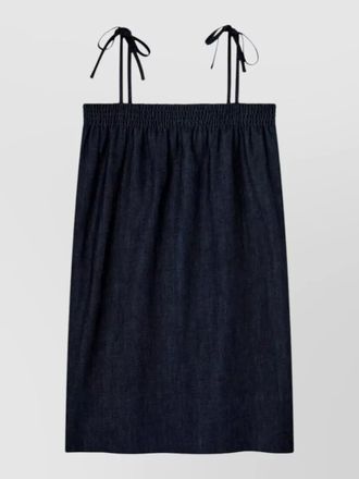 A.P.C. iris denim dress mini straps bows neckline