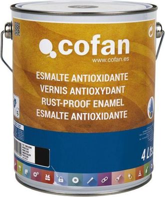 cofan Cofan Esmalte Antioxidante Liso Al Agua Negro 4 L, Esmalte Antioxidante Al Agua En Color Blanco O Negro, De Acabado Liso Brillante, Con Una Magn&iacute;fica 