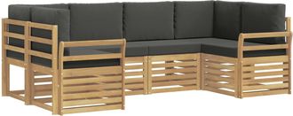 vidaXL Conjunto De Sof&aacute;s De Exterior 6 Uds. Blanco Y Antracita Vidaxl