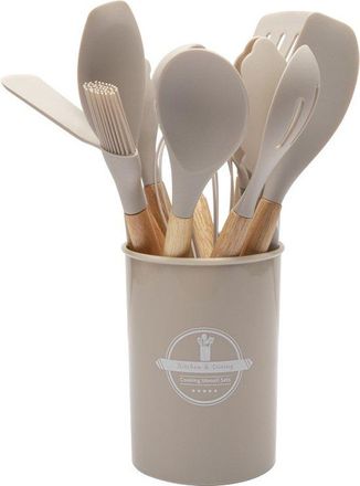 OEM Juego De Utensilios De Cocina De Silicona (12 Piezas) - Blanco Roto