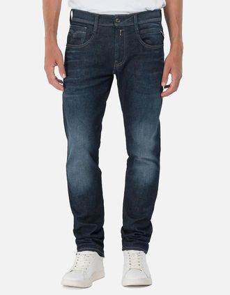 Replay Mens Replay Hyperflex Anbass Slim Tapered Jeans - Navy - Size: 30/32/32