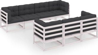 vidaXL Muebles De Jard&iacute;n 8 Piezas Con Cojines De Madera De Pino Maciza Vidaxl