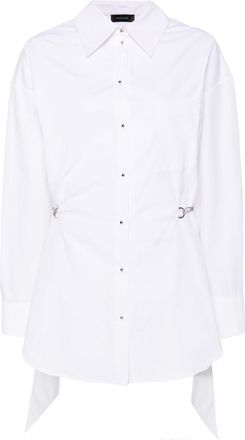 MUGLER chain-detail shirt dress - women - Cotton - 40 - White