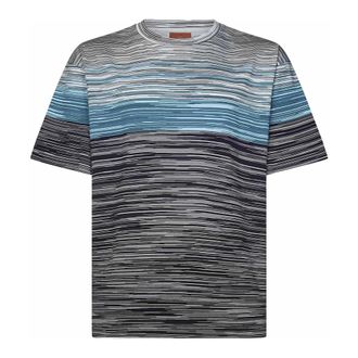 Missoni T-Shirts, male, Multicolor, S, Blue T-shirt with embossed logo