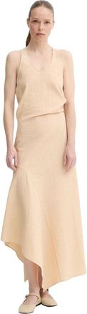 &Aacute;eron Gale Maxi Jurk - Dames - Maxi kleedjes - Beige - S - Katoen - Kleedjes