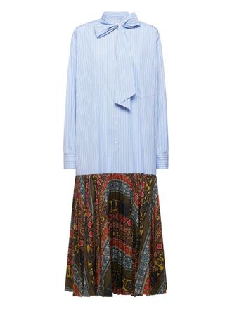 Pierre-Louis Mascia stripe-pattern maxi dress - women - Polyester/Cotton - M - Blue