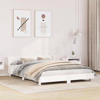Berkfield Home Bed Frame without Mattress White 150x200 cm King Size Solid Wood Pine