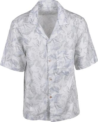 Eleventy White Grey Linen Cotton Shirt