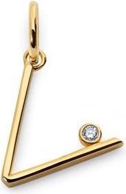 Monica Vinader Lab Grown Diamond Initial Pendant in 18K Gold Vermeil /Diamond V at Nordstrom