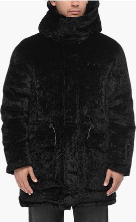 Off-white Padded Velour Jacket With Drawstring Waist size M