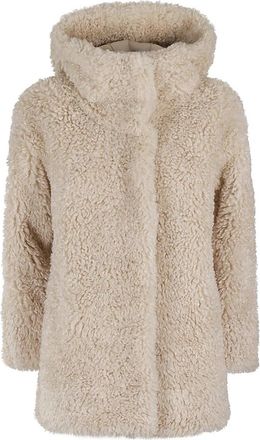 Roberto Ricci Design Capuchon Lam Vrouwen Jas - Dames - Jassen - Beige - L - Jassen