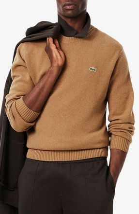Lacoste Classic Fit Merino Wool Crewneck Sweater in Datte Chine at Nordstrom, Size 6