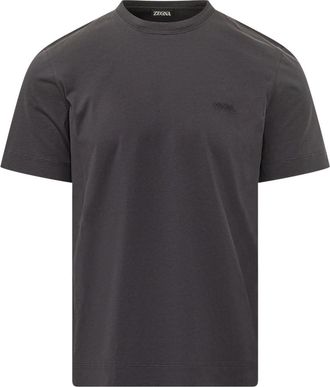 Ermenegildo Zegna Dark Grey Logo T-Shirt