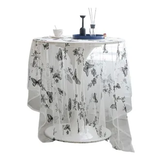 OEM Elegante Mantel De Encaje Bordado - 100x150cm Mariposa Negra