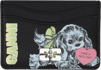 Ganni Card Holder With Logo And Print-Donna