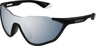 Gucci Accessoires, Heren, Zwart, ONE Size, Masker-vormige Zonnebril