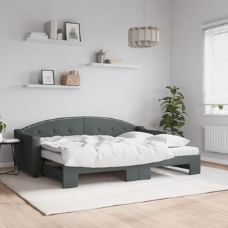 vidaXL Vidaxl - Sof&aacute; Cama Nido Con Colch&oacute;n Tela Gris Oscuro 80x200 Cm
