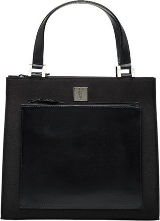 Saint Laurent Black Polyester Leather Handbag Tote Bag (Pre-Owned)