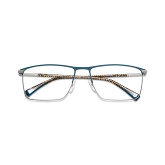 Etnia Barcelona Fenton Rectangular Metal Eyeglasses with Patterned Temples