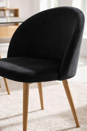 Regalos Miguel Packs Sillas Comedor - Pack 4 Sillas Vint Terciopelo - Negro