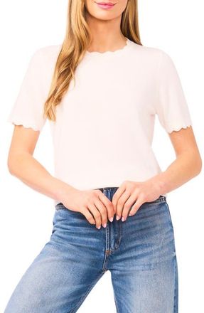 CeCe by Cynthia Steffe Scallop Neck Sweater in New Ivory at Nordstrom, Size Xx-Small