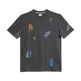 Paul Smith T-Shirts, male, Gray, Size: S T-shirt Ricamo Animaletto