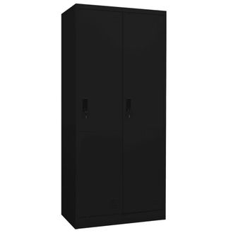 Berkfield Home Wardrobe Black 80x50x180 cm Steel | Size: 80 x 50 x 180 cm