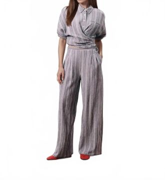 FRNCH Jean Chic Wide-Leg Trousers In Blue