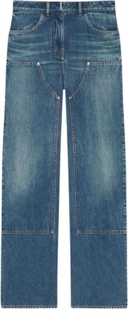 Givenchy Patchwork Wide Leg Jeans - Dames - Regular Fit Jeans - Blauw - W27 - Katoen - Jeans