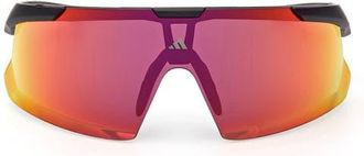 adidas 00mm Shield Sunglasses in Matte Black /Roviex Mirror at Nordstrom