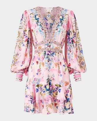 Camilla Palatial Pastels Button-Front Frill Dress