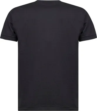 Stone Island Mens Black Slim-Fit Logo Patch T-Shirt Cotton T-Shirts And Polos